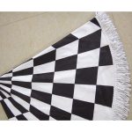 Round velour printed beach towels with tassel