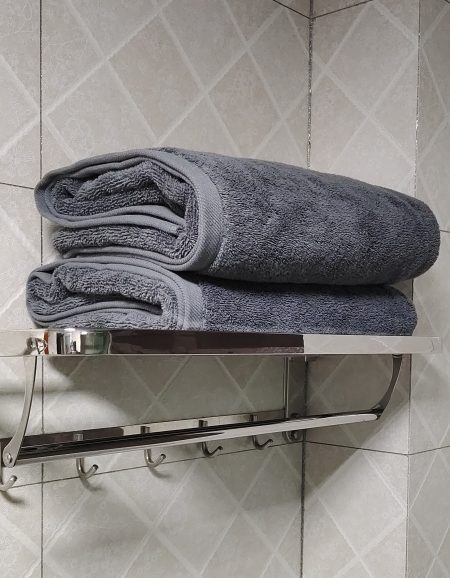 Reactive dyed luxury & absorbent bath towels grey