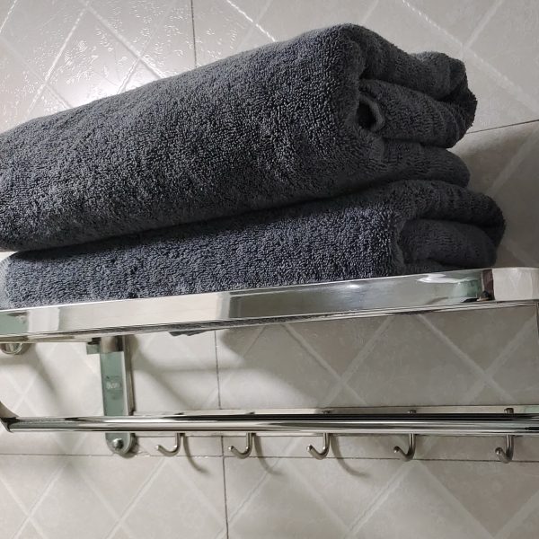 grey bath towels