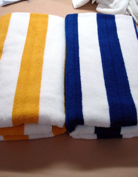 striped pool towels