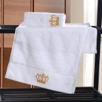 with dobby header towels