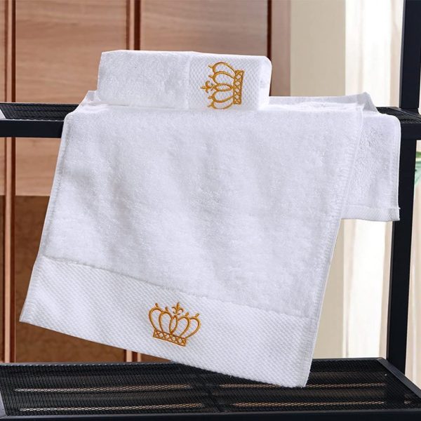 with dobby header towels